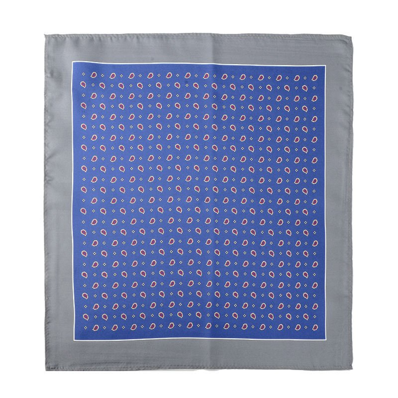 Newest Popular Custom Logo Silk Men's Handkerchief Wholesale/Custom Classic 100% Handmade Digital Print Pocket Square For Men