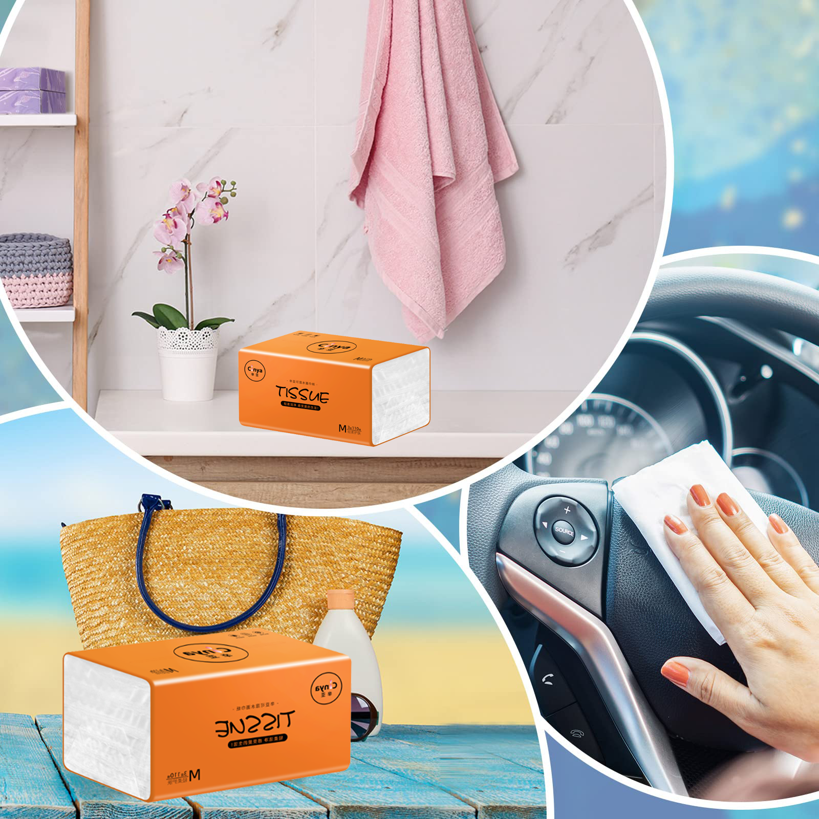3 Layers Virgin Wood Pulp Customized Facial Tissue Paper Super Soft Tissue Paper ISO OEM ODM 3 Ply Pocket Tissue Offered 1*40 HQ