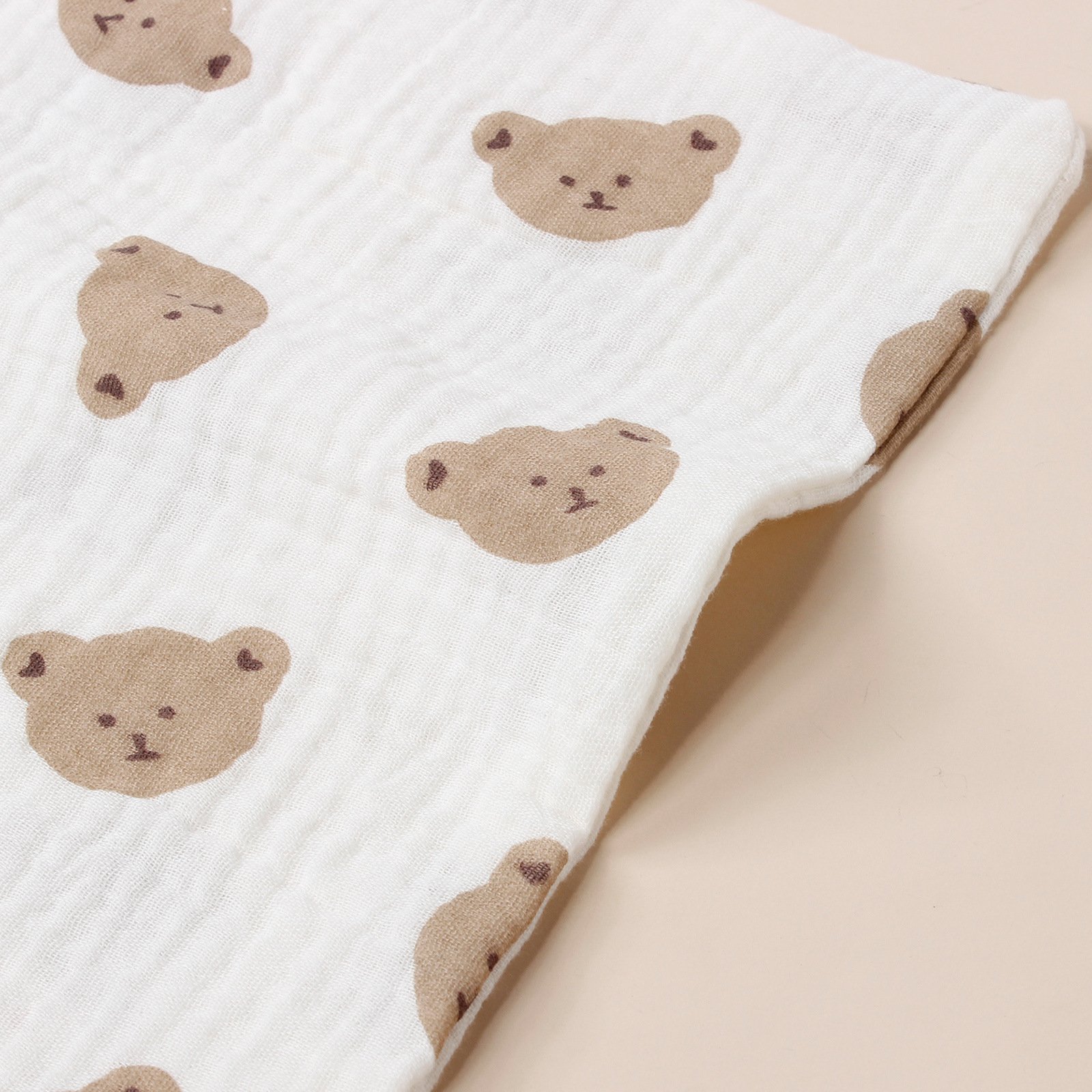Customizable square double-layer pure cotton soft baby square towel lanyard handkerchief baby gauze face towel