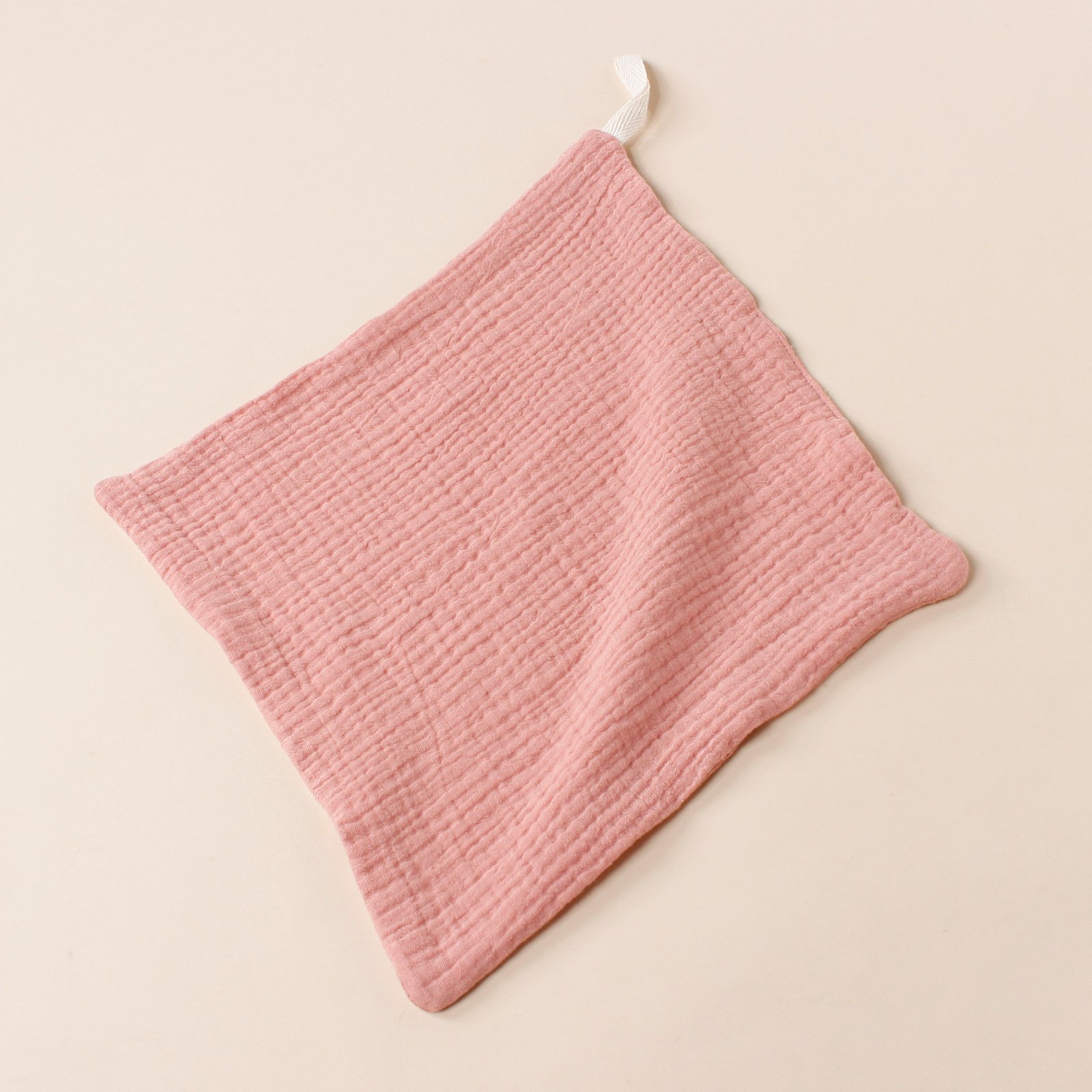 Customizable square double-layer pure cotton soft baby square towel lanyard handkerchief baby gauze face towel