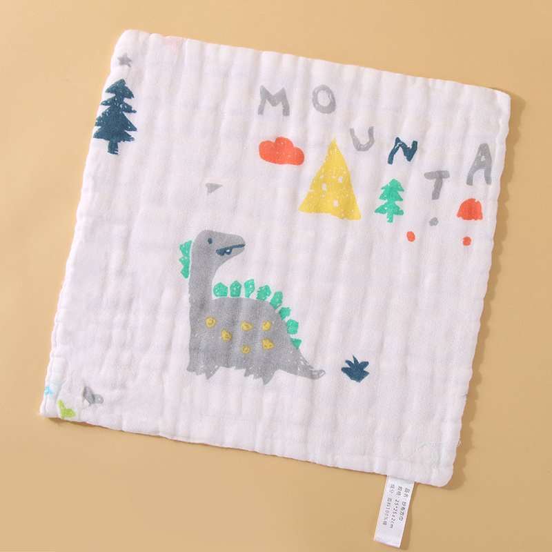 Face Hand Bathing Towel Feeding Square Towels Handkerchief Newborn Baby Infant Cartoon 100 Cotton Gauze 6 Layers