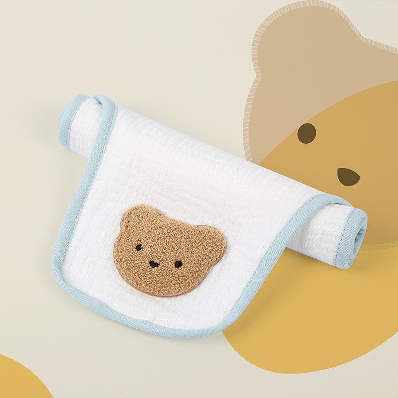 Cute Cotton Baby Sweat Towel Children's Back Towel Gauze Handkerchief Boys Girls Toddler Backing Cloth Absorbent Cotton Towel