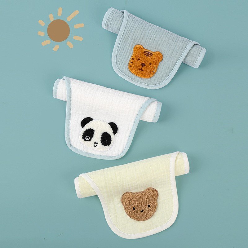 Cute Cotton Baby Sweat Towel Children's Back Towel Gauze Handkerchief Boys Girls Toddler Backing Cloth Absorbent Cotton Towel