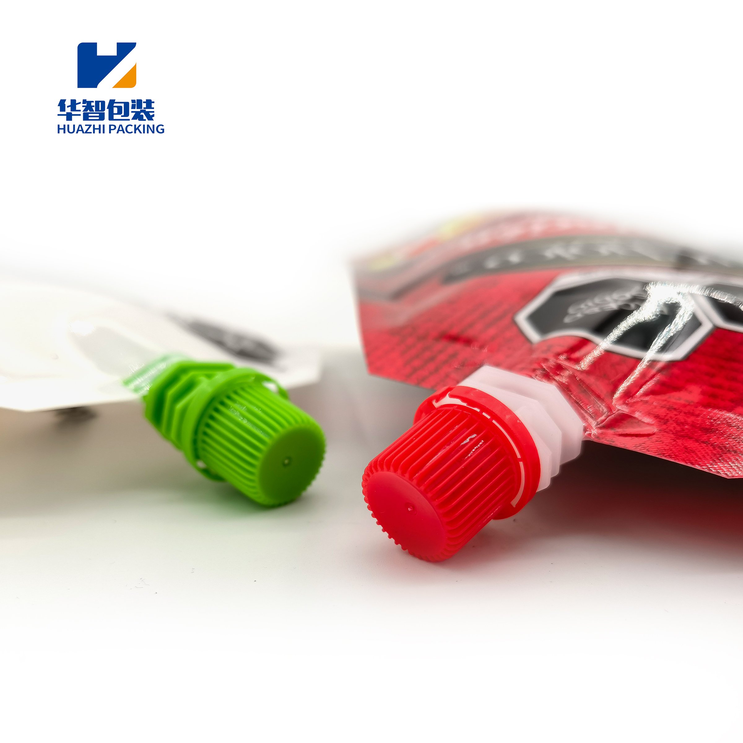 Custom reusable food grade plastic stand up spout pouch ketchup bag sauce packaging doypack