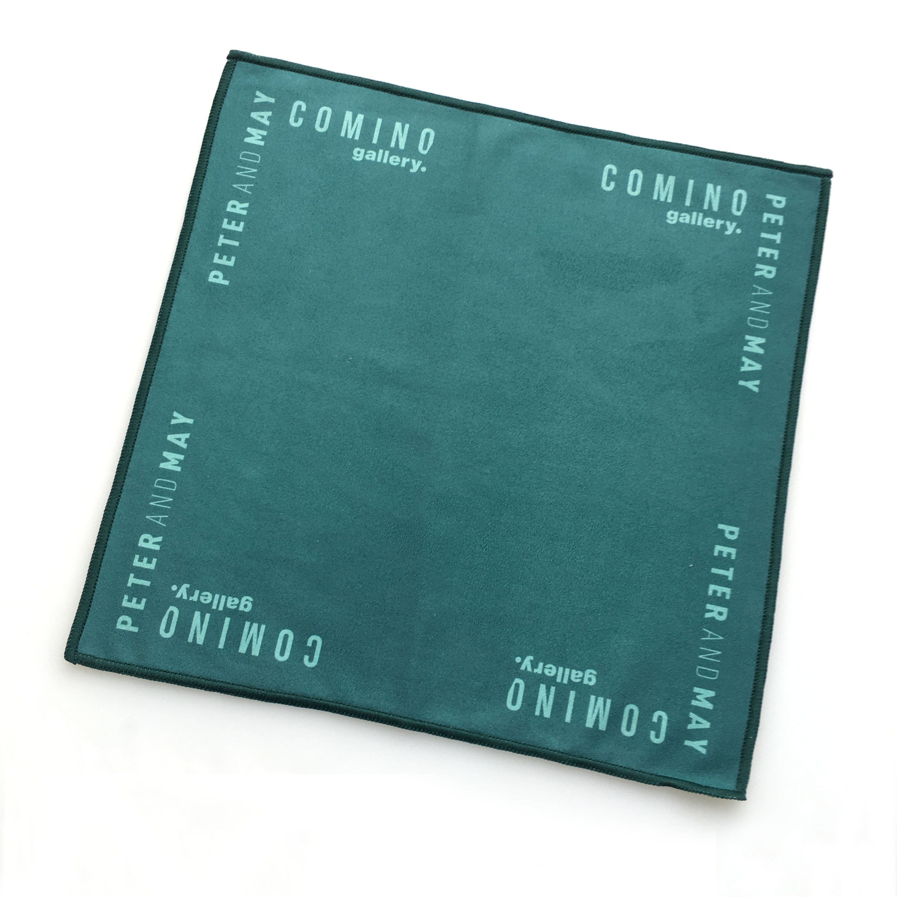 Custom Logo Printed Microfiber Square Cleaning Cloth Over-locking Handkerchief