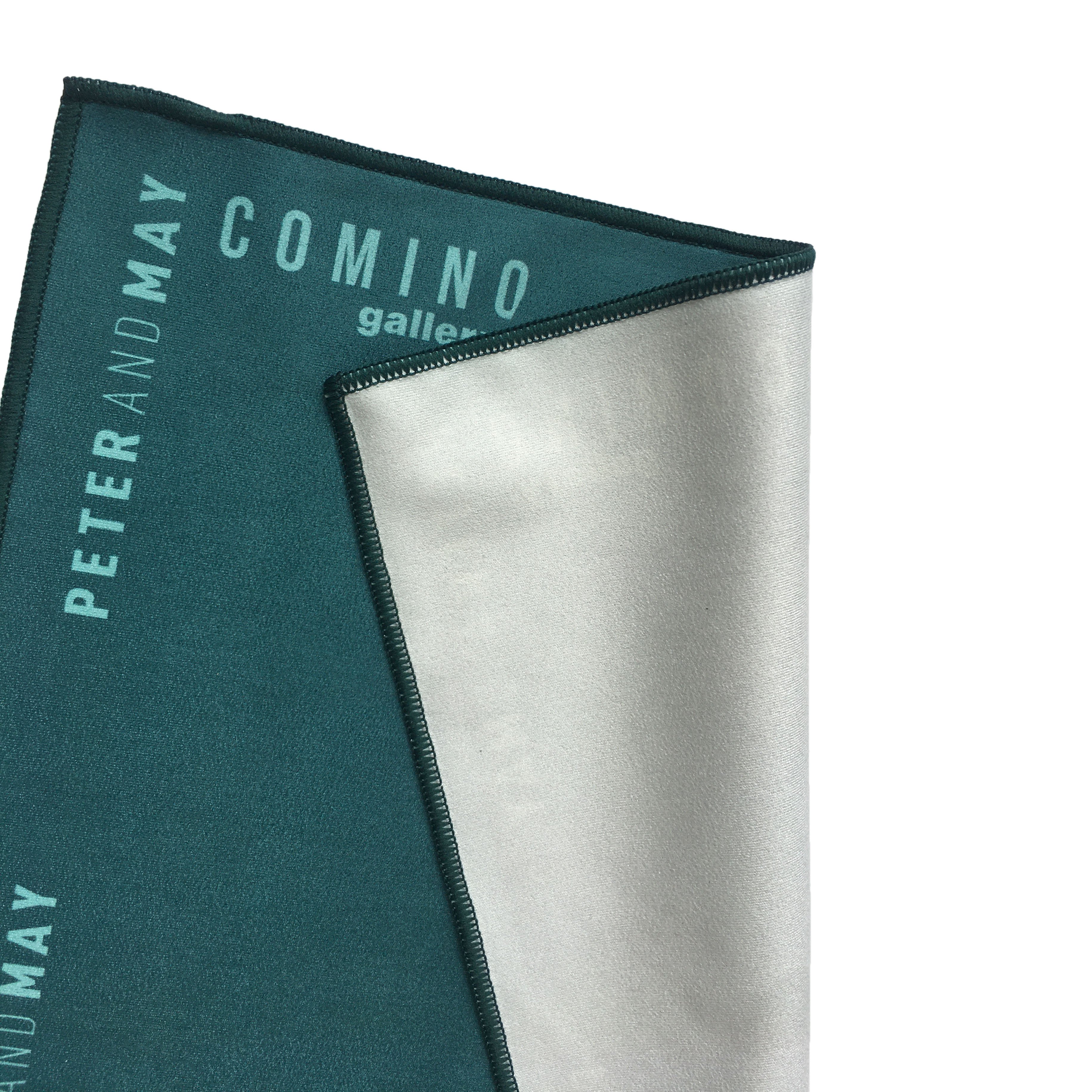 Custom Logo Printed Microfiber Square Cleaning Cloth Over-locking Handkerchief