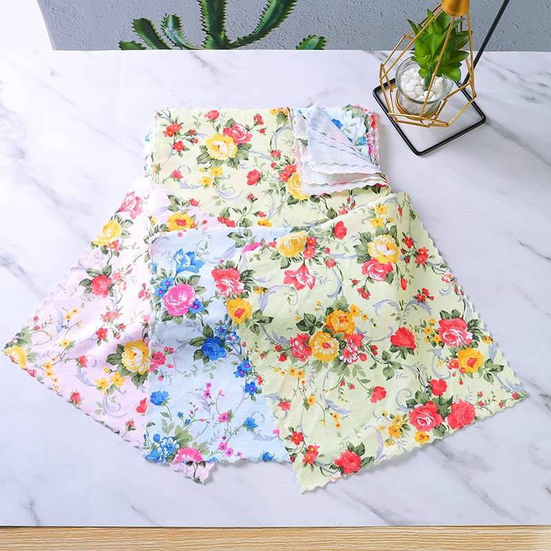 Square microfiber custom printed hand towel handkerchief for India
