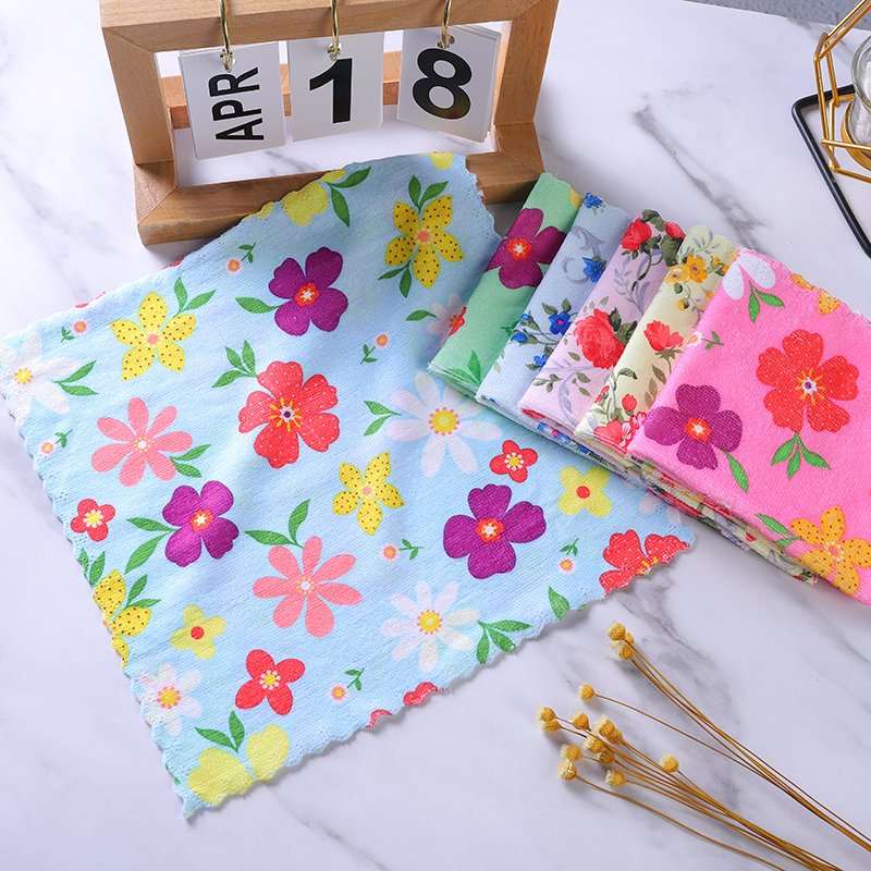 Square microfiber custom printed hand towel handkerchief for India