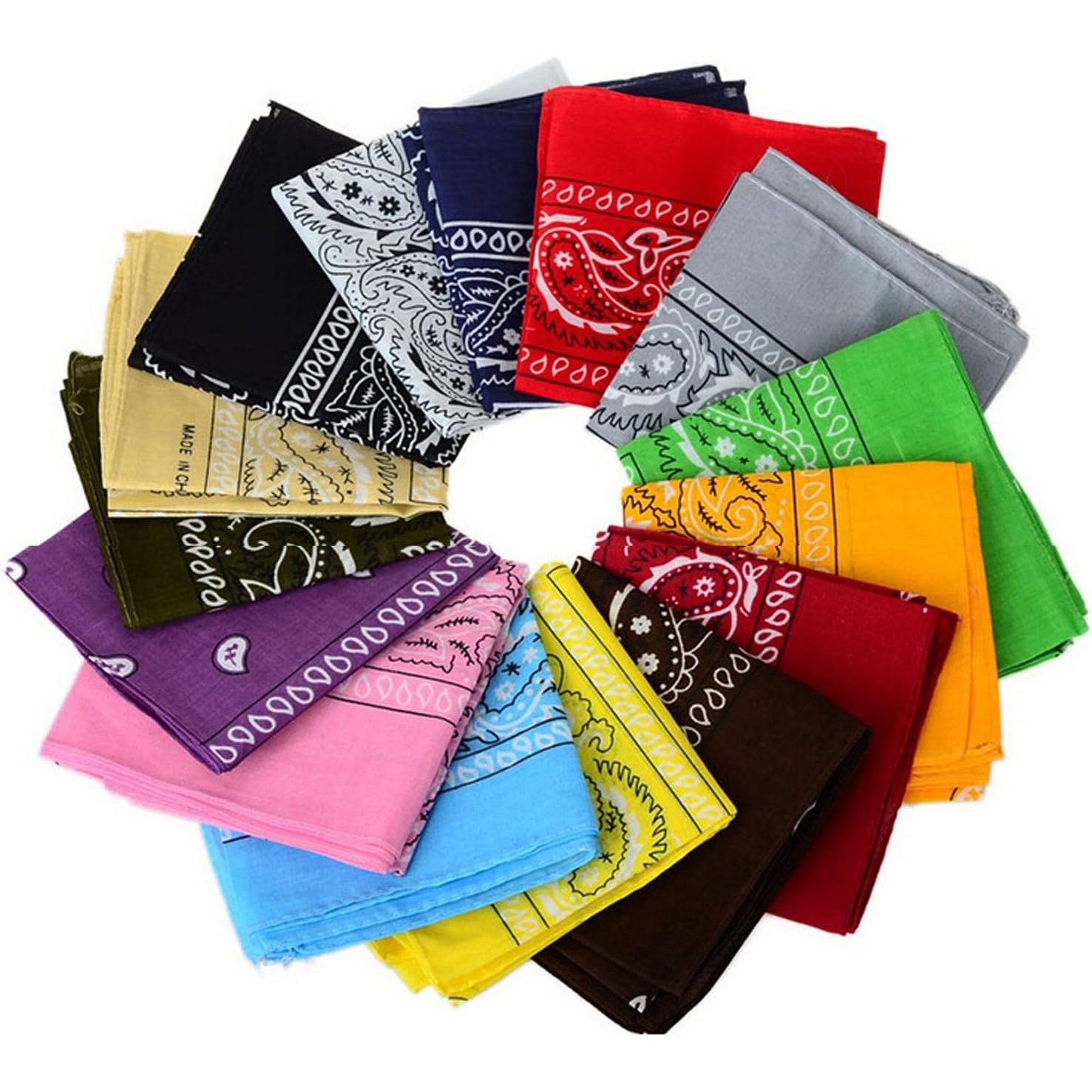 High quality wholesale custom 55*55 cm polyester material handkerchief custom logo square handkerchief
