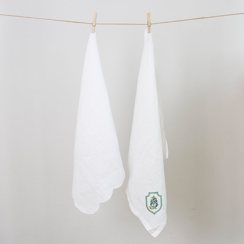 custom white embroidery edging linen table napkin embroidered logo organic pure 100 linen dinner napkins