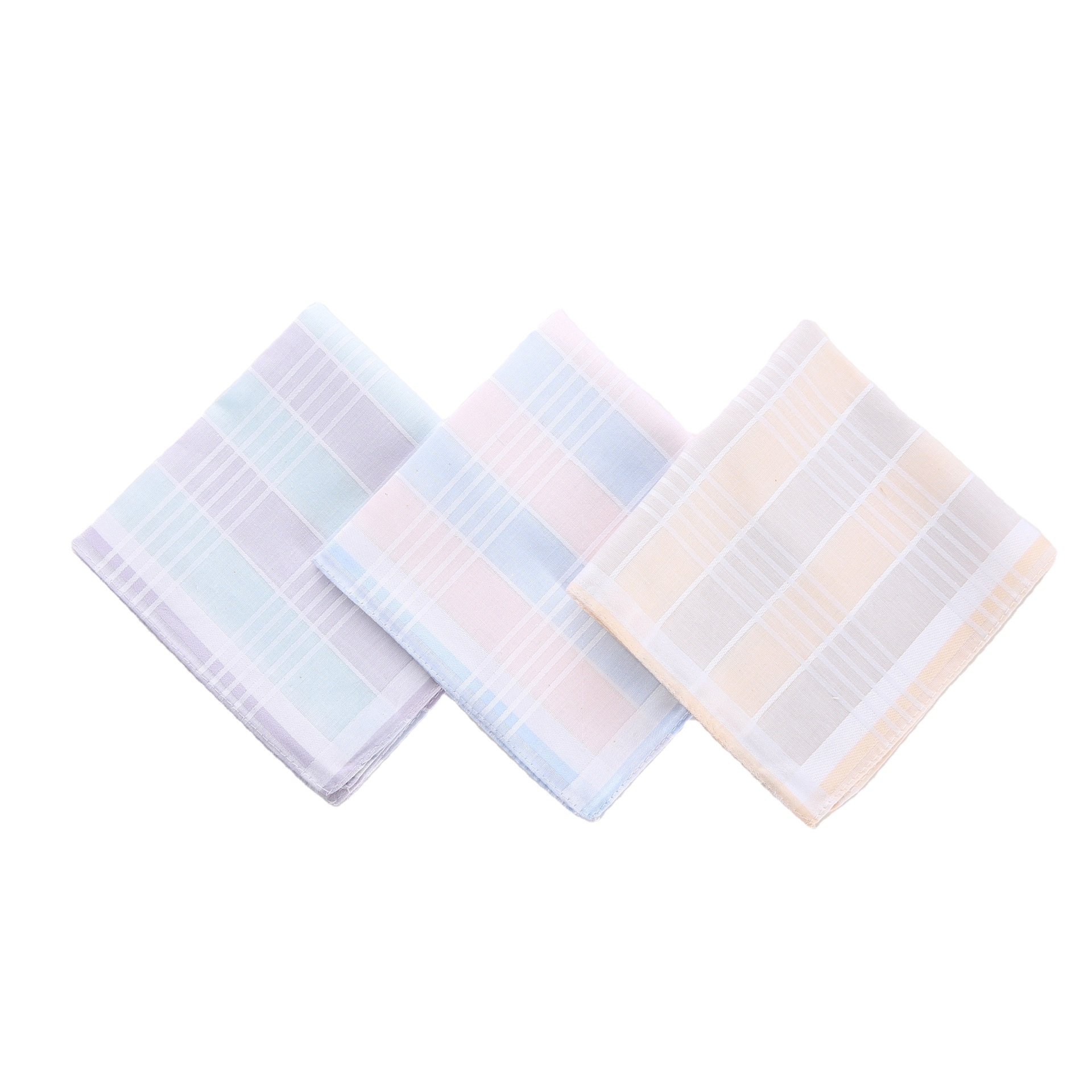 Polyester Cotton Plaid Light Color Ladies Handkerchief Square Scarf Female Retro Handkerchief Towels 29*29cm Home Textile