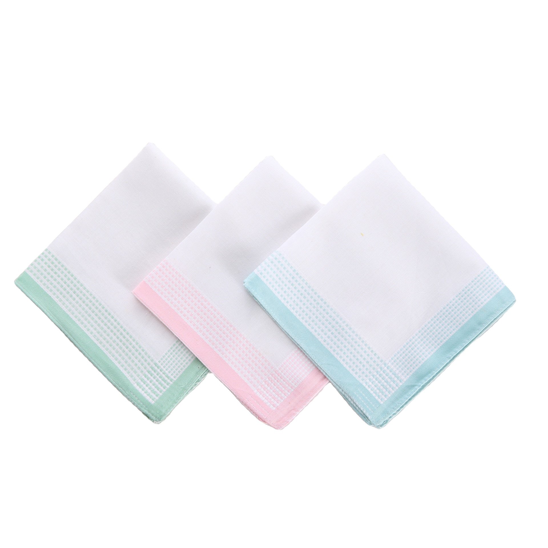 Polyester Cotton Plaid Light Color Ladies Handkerchief Square Scarf Female Retro Handkerchief Towels 29*29cm Home Textile