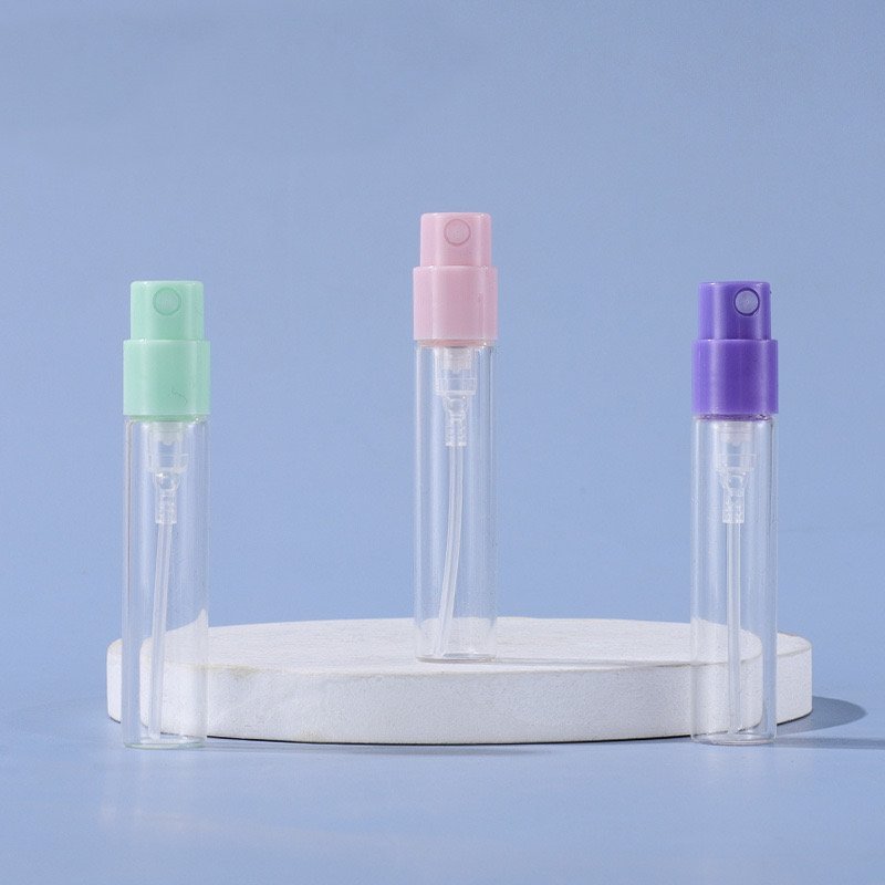 Hot Selling 1.5ml 2ml 2.5ml Colorful Perfume Sample Glass Bottles Mini Glass Perfume Spray Glass Bottle With Pump
