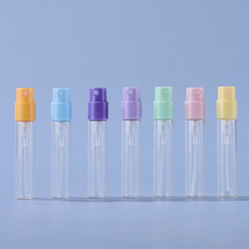 Hot Selling 1.5ml 2ml 2.5ml Colorful Perfume Sample Glass Bottles Mini Glass Perfume Spray Glass Bottle With Pump