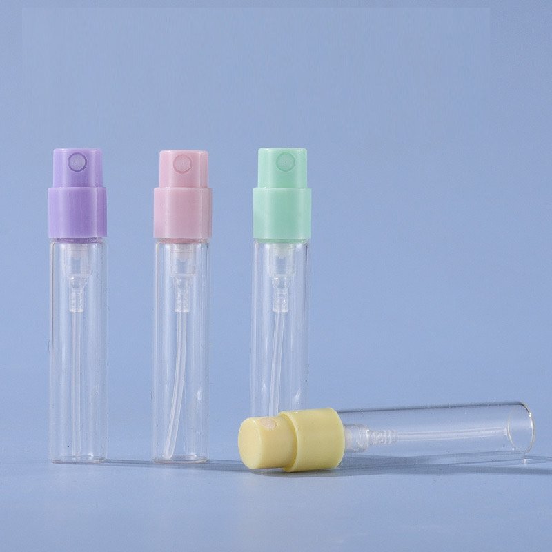 Hot Selling 1.5ml 2ml 2.5ml Colorful Perfume Sample Glass Bottles Mini Glass Perfume Spray Glass Bottle With Pump