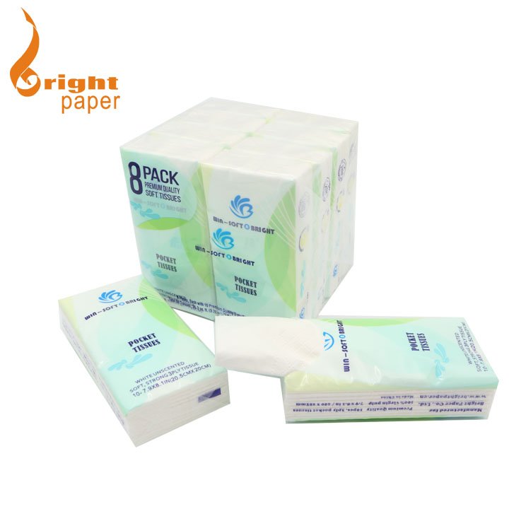 Customized high quality 8-15 sheets mini facial pocket tissue paper stocklot handkerchief paper