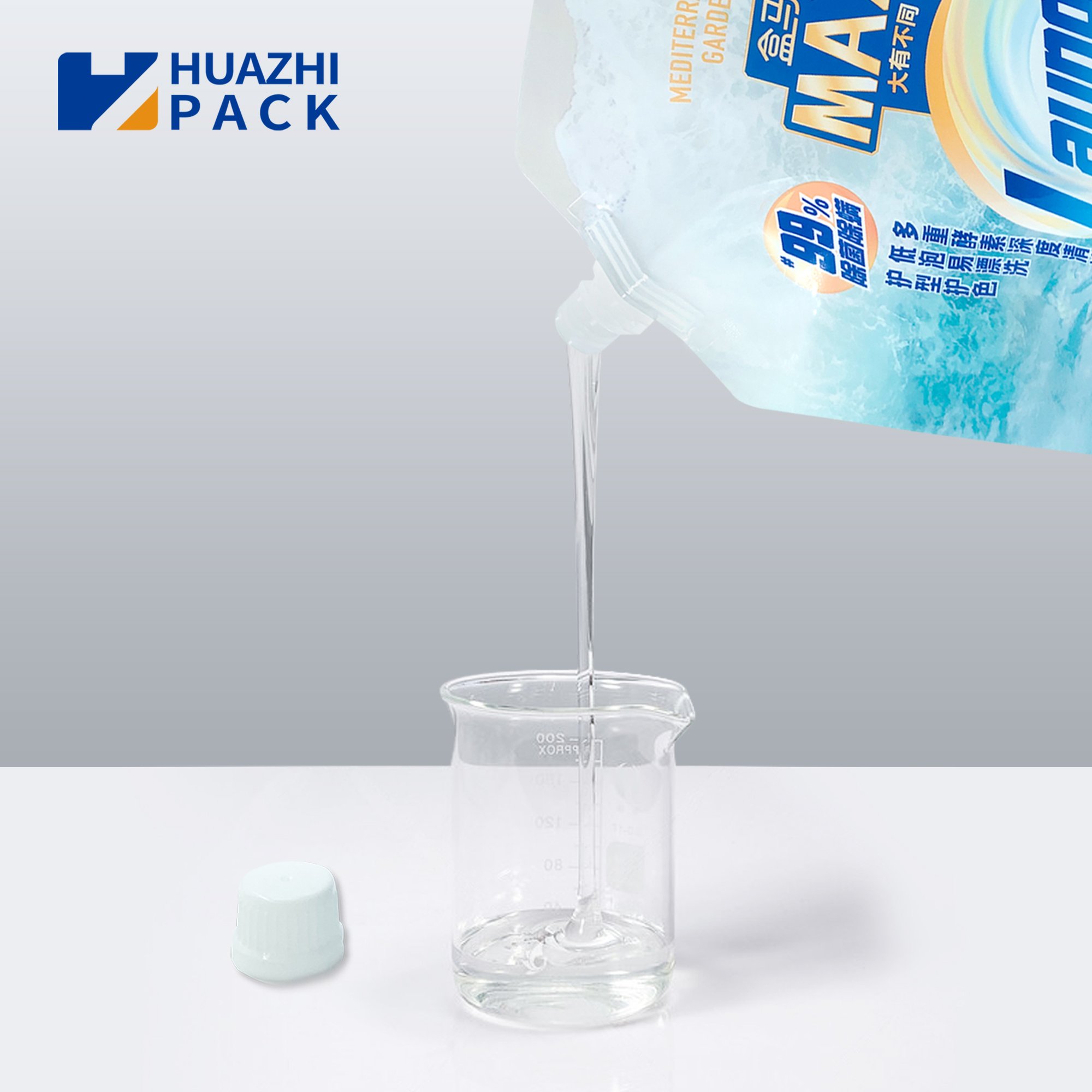 Custom large capacity Laundry Detergent Liquid Clothes Cleaning Liquid Soap Packaging Bag Laminated Plastic Stand Up Spout Pouch
