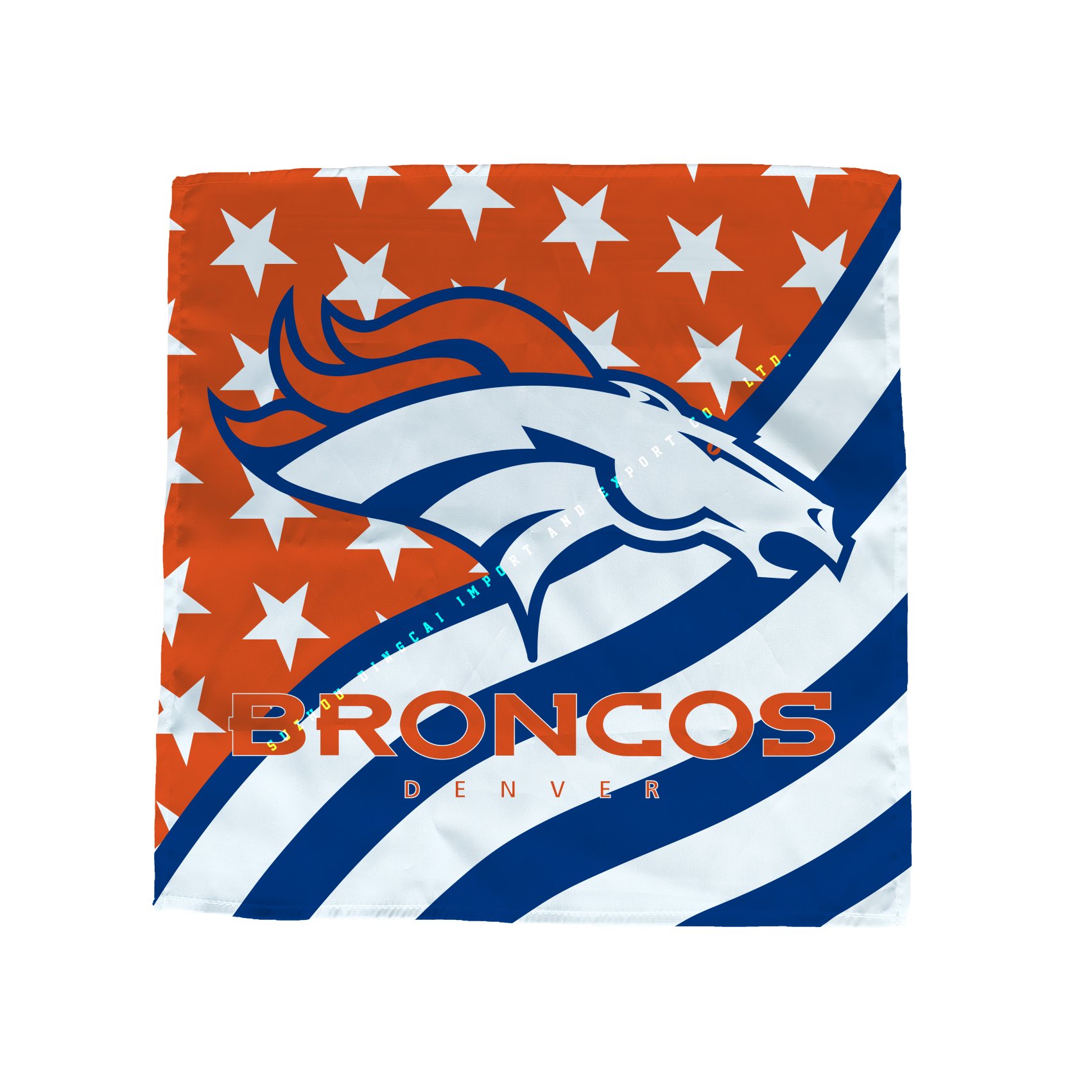 30x30cm 55x55cm 90x90cm Denver Broncos Multifunction Durable Use Bandana custom magic square headband large handkerchief