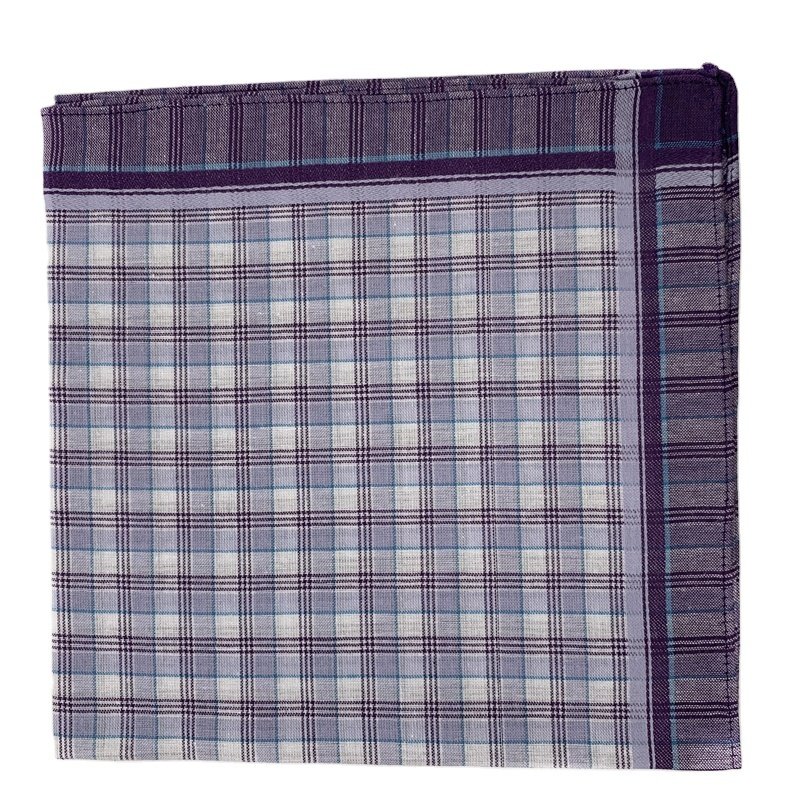 Brown soft 40S carded Stripe Business Environmental protection pure hand fine curling hot sell personalized handkerchief