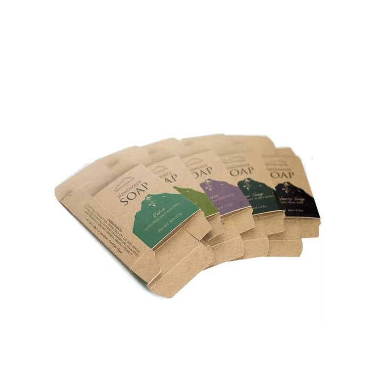 Wholesale custom design recyclable kraft paper gift packaging box soap paper box