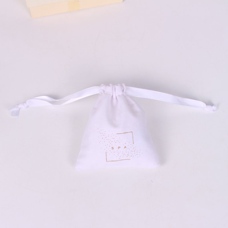 Eco Friendly Canvas Dust Pouch Cotton Jewellery Pouch Packaging Small Organic Cotton Drawstring Bag With Custom Printed Logo