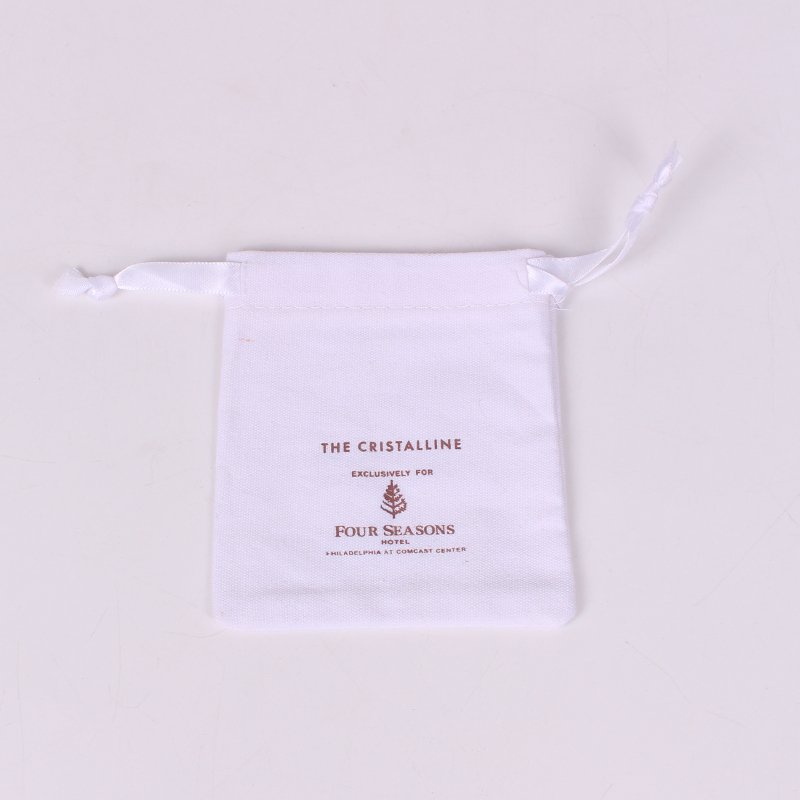 Eco Friendly Canvas Dust Pouch Cotton Jewellery Pouch Packaging Small Organic Cotton Drawstring Bag With Custom Printed Logo