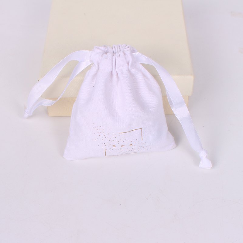Eco Friendly Canvas Dust Pouch Cotton Jewellery Pouch Packaging Small Organic Cotton Drawstring Bag With Custom Printed Logo