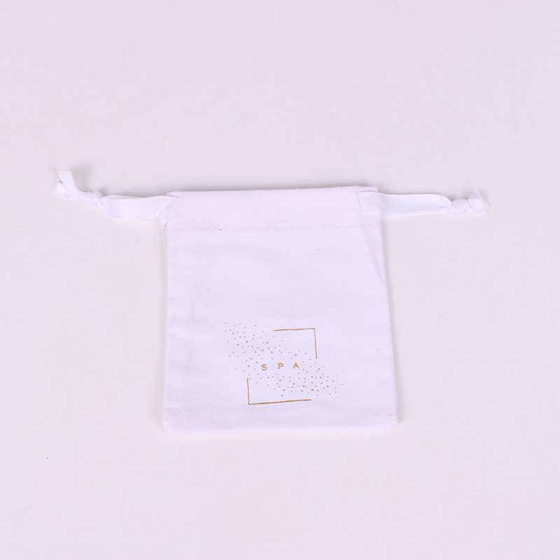 Eco Friendly Canvas Dust Pouch Cotton Jewellery Pouch Packaging Small Organic Cotton Drawstring Bag With Custom Printed Logo