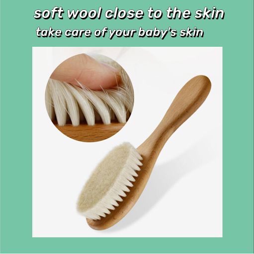 Customized Baby Bath Set Gift Baby shower Gift Set Newborn Handkerchief Wood Hair Brush