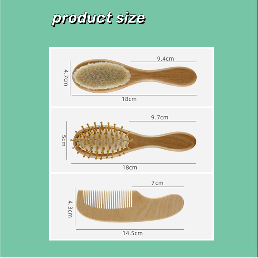 Customized Baby Bath Set Gift Baby shower Gift Set Newborn Handkerchief Wood Hair Brush