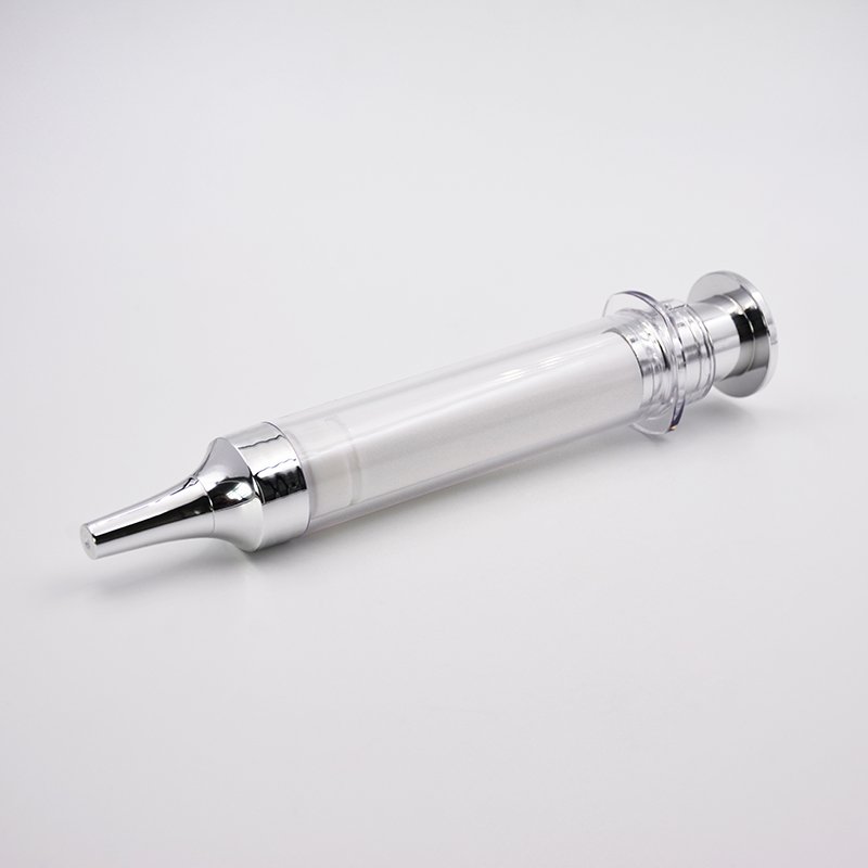 10ml mini Cosmetic Eye serum Cream Injection Tube Syringe Shaped Airless Bottle