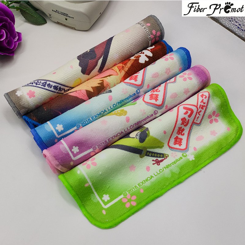 FIBER PROMOTION Microfiber Cartoon Animation Anime Series Printed Small Square Children Kids Hand Face Towel Handkerchief