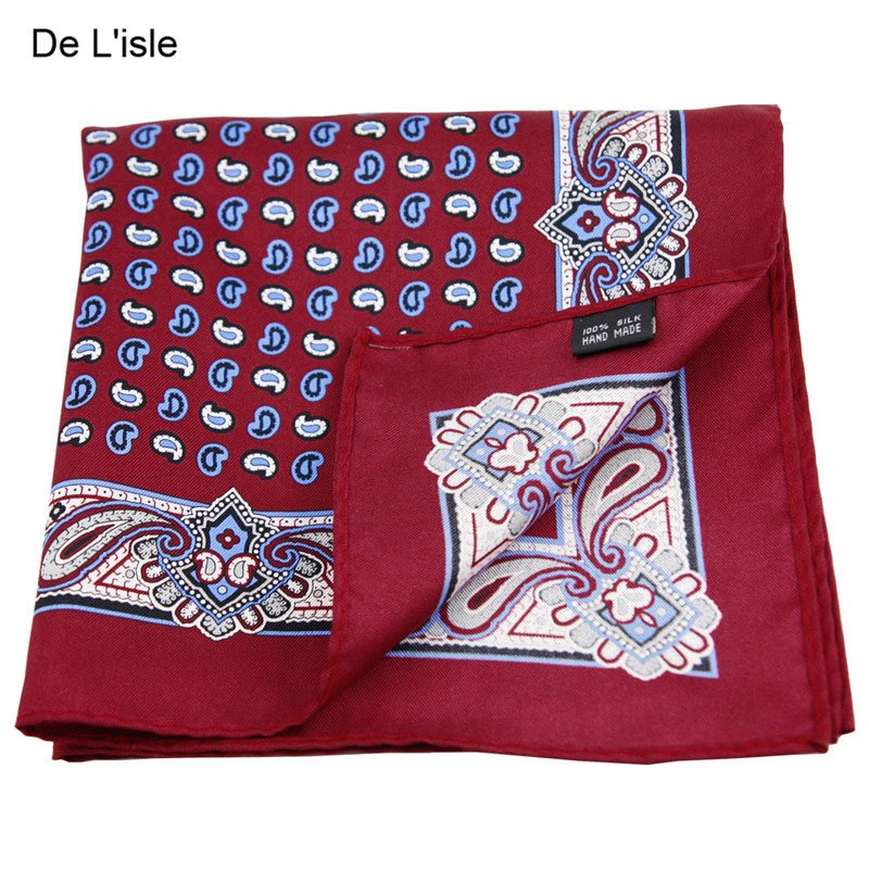 Wholesale/Custom Low Price Men's Luxury Handmade Handkerchiefs OEM Service 100% Silk Pocket Squares For Fashion Men