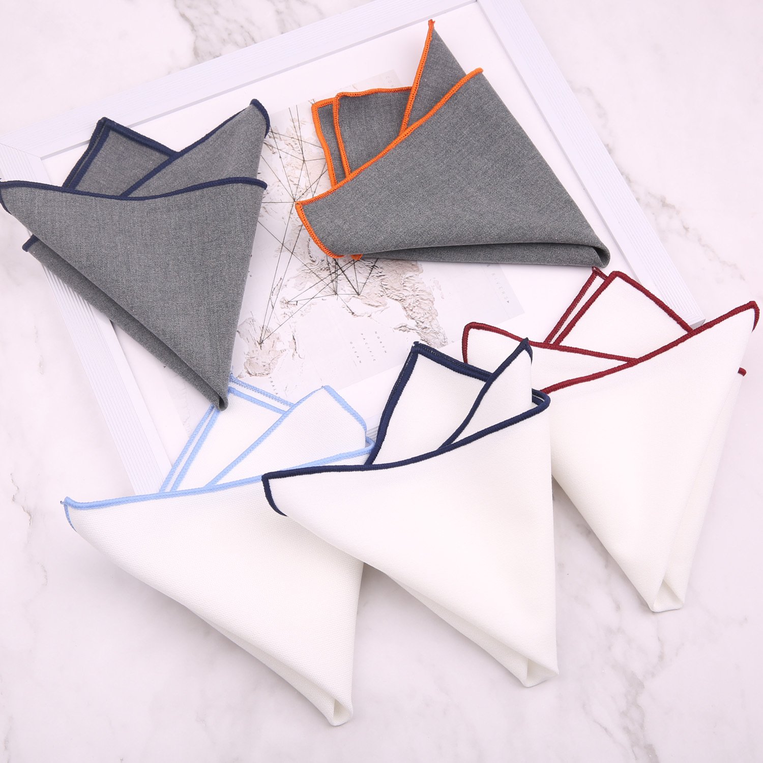Factory OEM Fashion Men's White Pocket Square Groom Wedding Casual Party Banquet Business Suit Accessories Men's Handkerchief