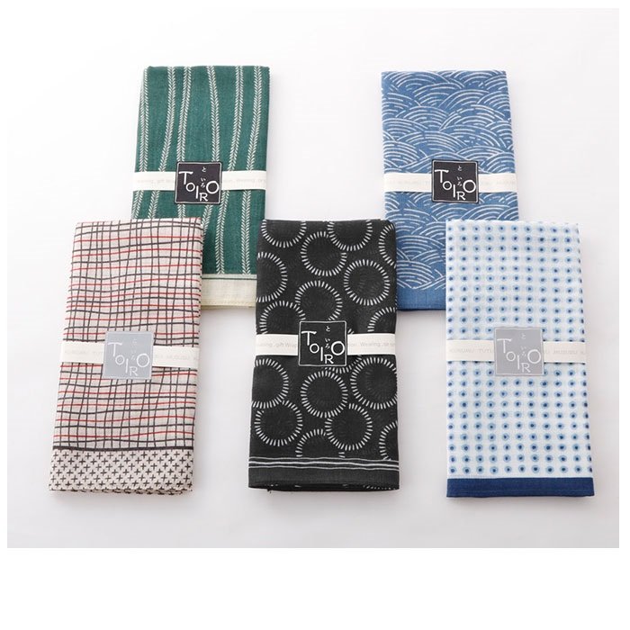 The TOIRO High Quality 100% Cotton 58cm x 58cm Big Square Handkerchief Made in Japan
