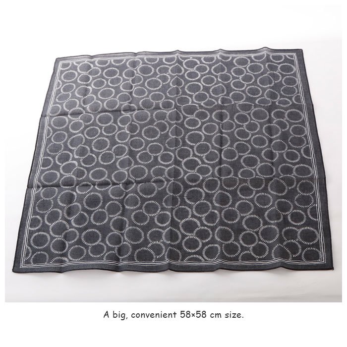 The TOIRO High Quality 100% Cotton 58cm x 58cm Big Square Handkerchief Made in Japan