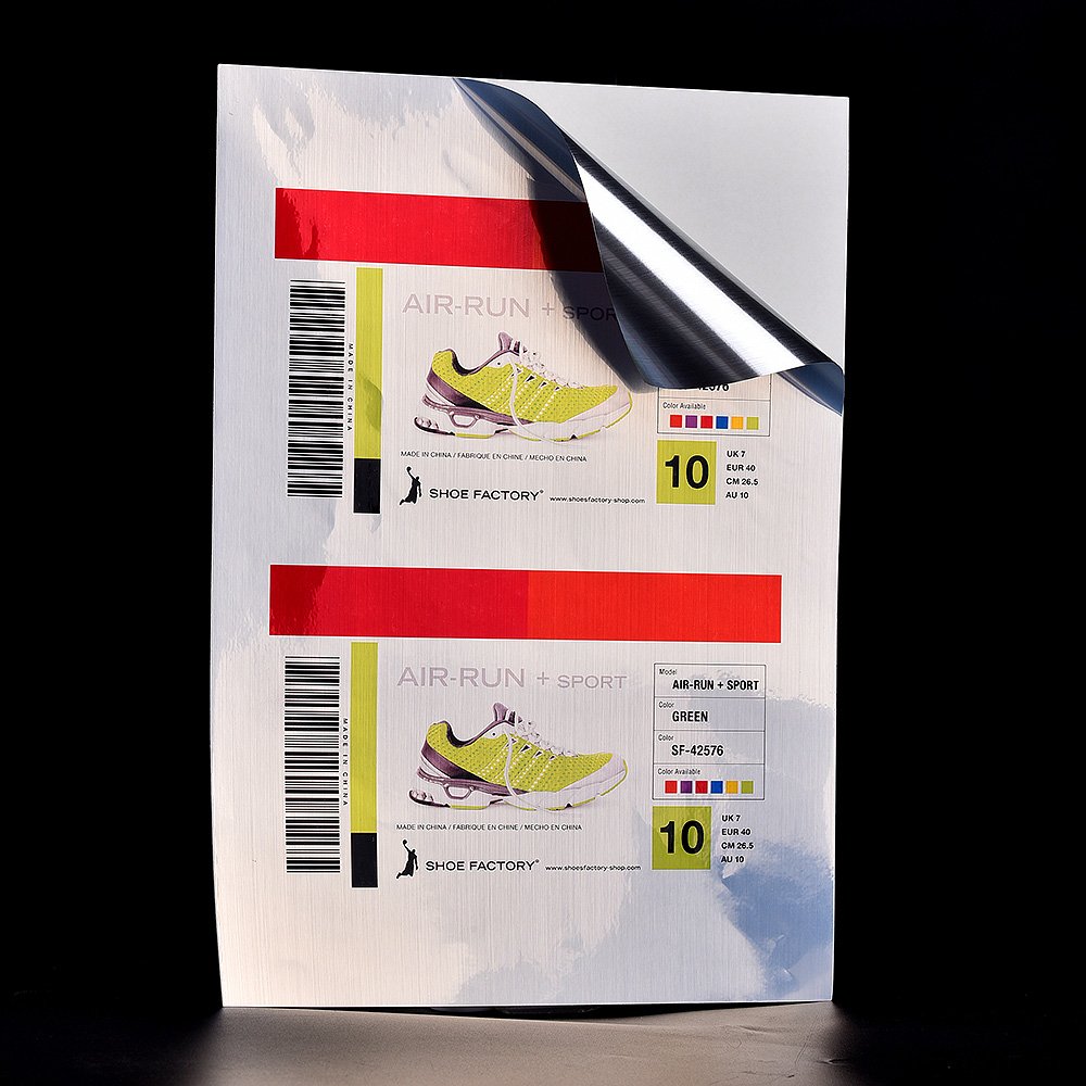 wholesale inkjet laserjet self adhesive brushed silver printing label