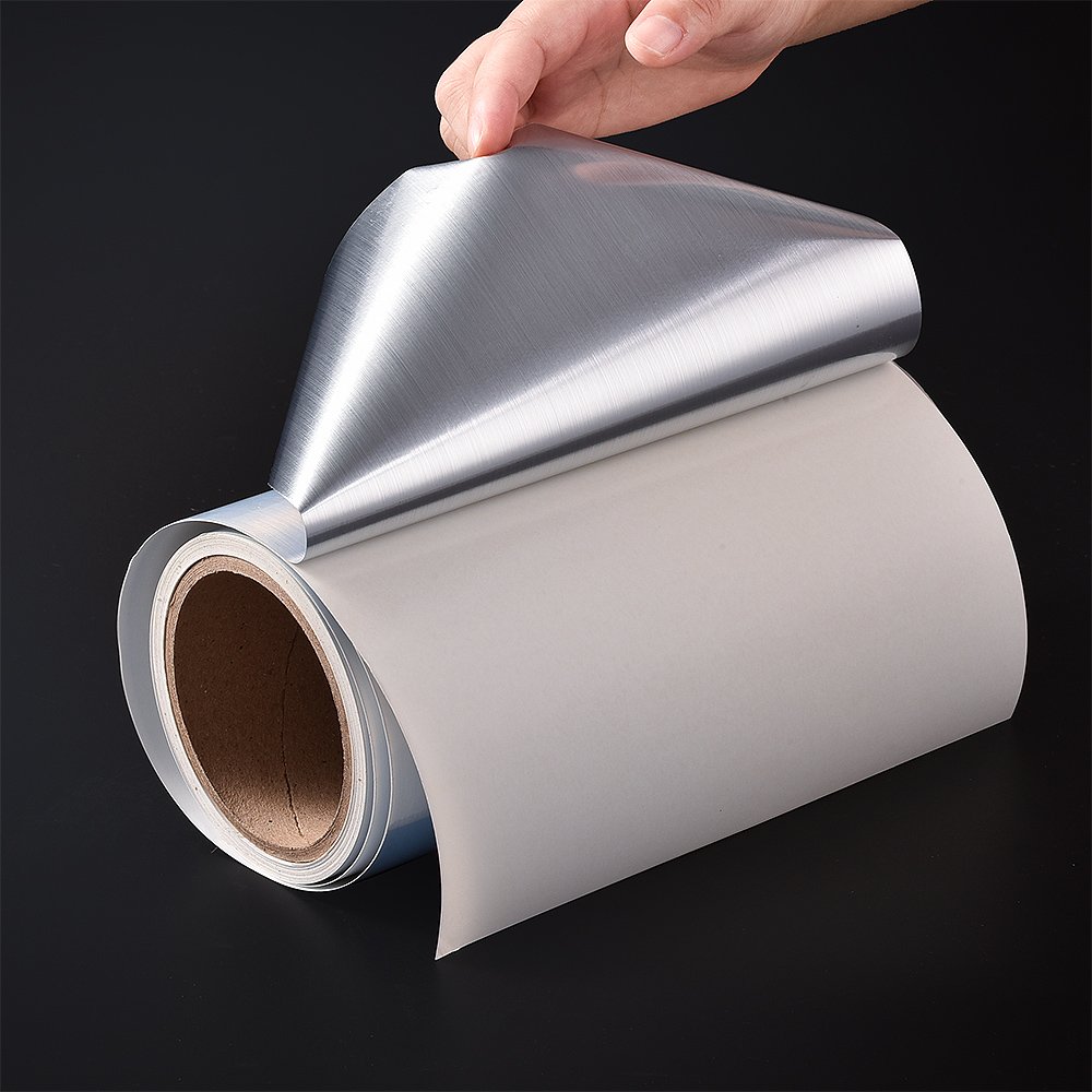 wholesale inkjet laserjet self adhesive brushed silver printing label