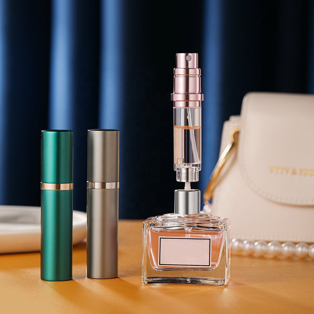 factory outlet circular type aluminum travel empty mini refillable atomizer 5ml, 8ml portable perfume bottle spray bottle