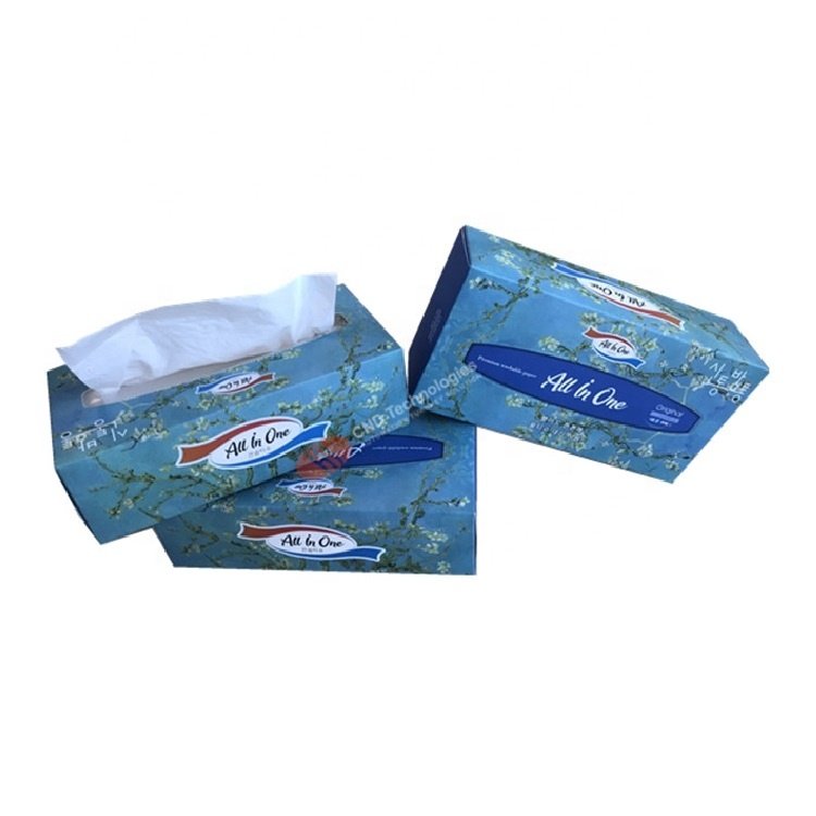 Hot selling facial tissue paper carton box plastic handle fixing sealing machine pasting machine wrapping machine