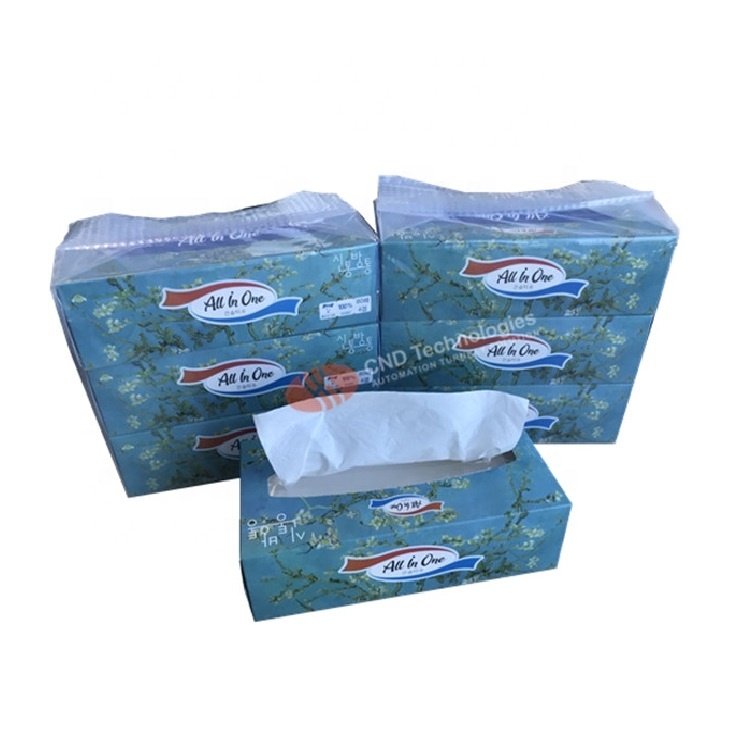 Hot selling facial tissue paper carton box plastic handle fixing sealing machine pasting machine wrapping machine