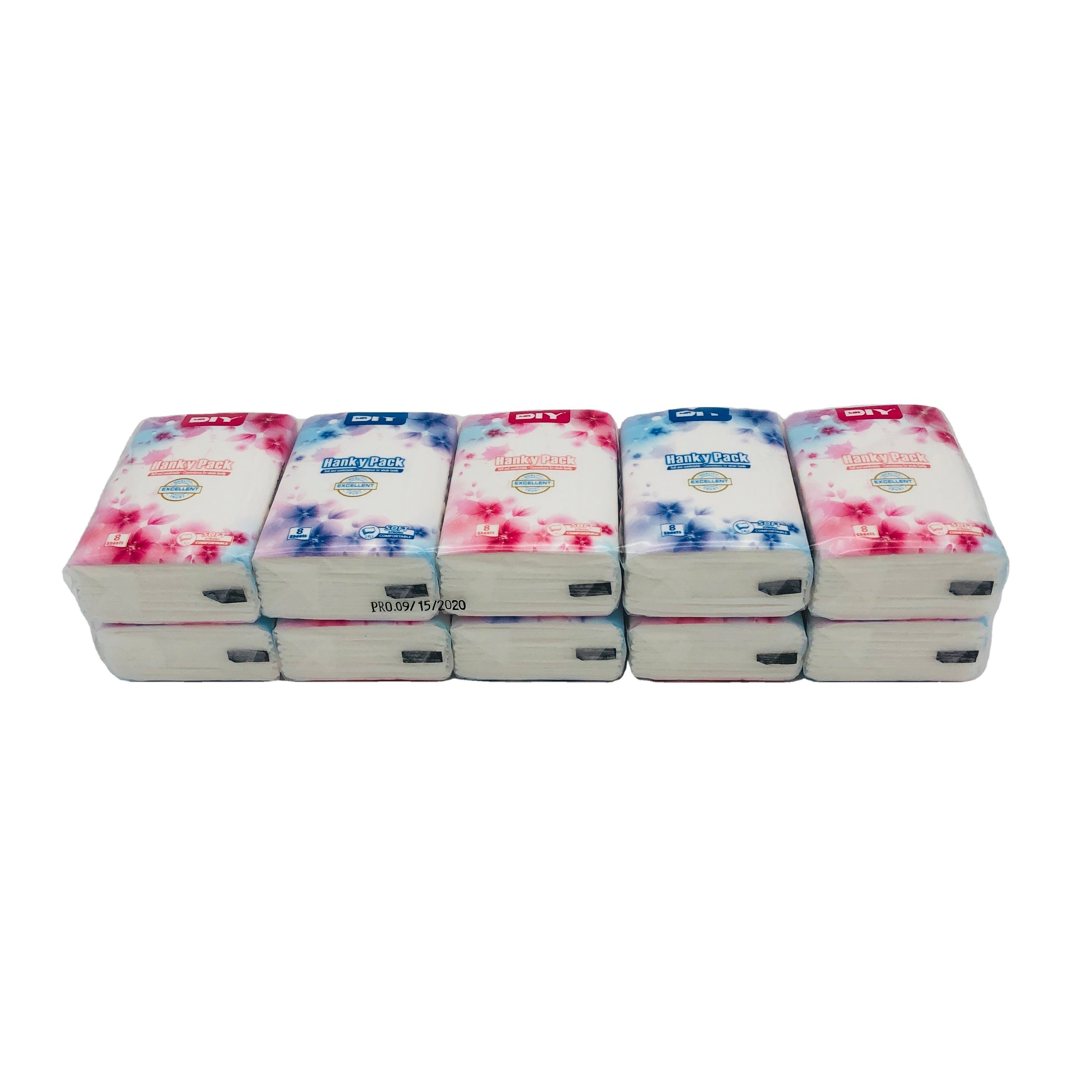 Soft Standard handkerchief Factory Wholesale 1/2/3/4 ply Customized cleaning Mini Facial Pocket tissue paper