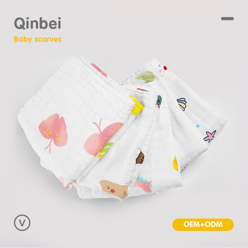 Wholesale the saliva gauze towel 100% Cotton Muslin Custom Printed handkerchief for baby muslin squares handkerchief