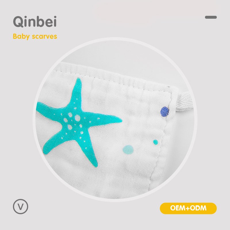 Wholesale the saliva gauze towel 100% Cotton Muslin Custom Printed handkerchief for baby muslin squares handkerchief