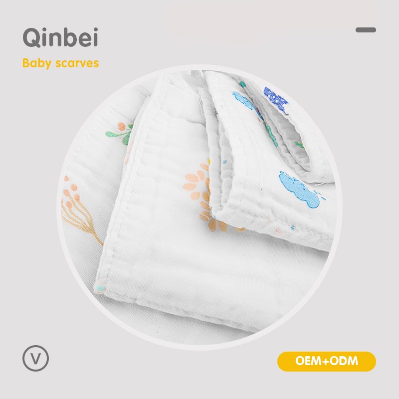 Wholesale the saliva gauze towel 100% Cotton Muslin Custom Printed handkerchief for baby muslin squares handkerchief