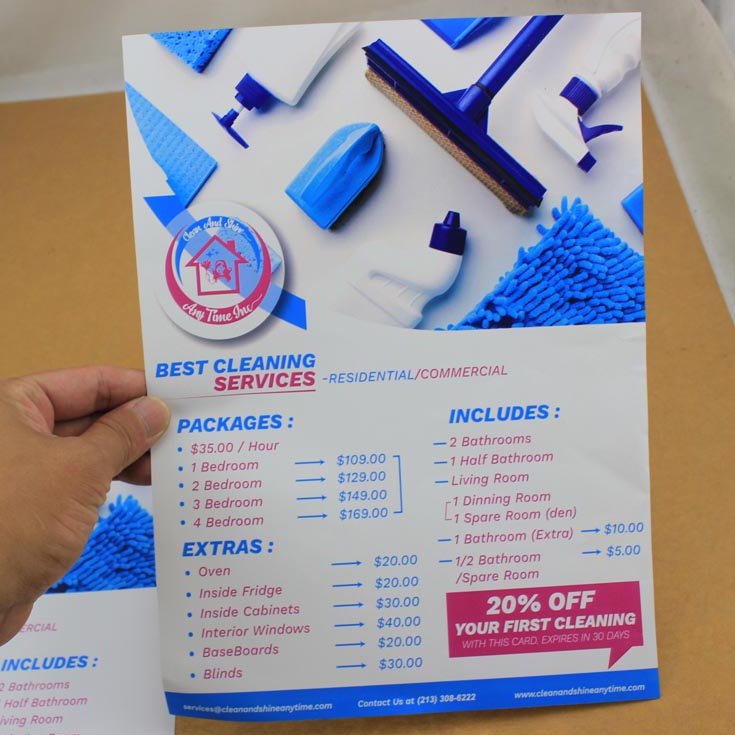 custom glossy paper flyers print advertising printing service pamphlet