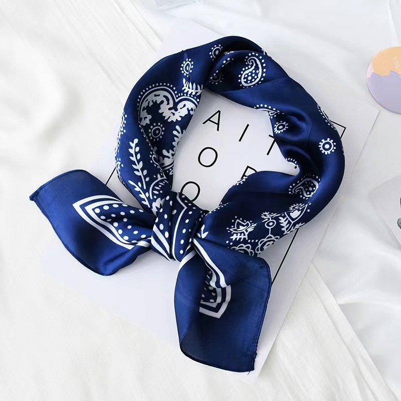 New stock 70cm Print multifunctional Bandana handkerchief sublimation square silk bandana scarf