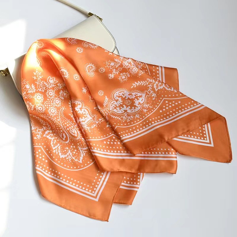 New stock 70cm Print multifunctional Bandana handkerchief sublimation square silk bandana scarf