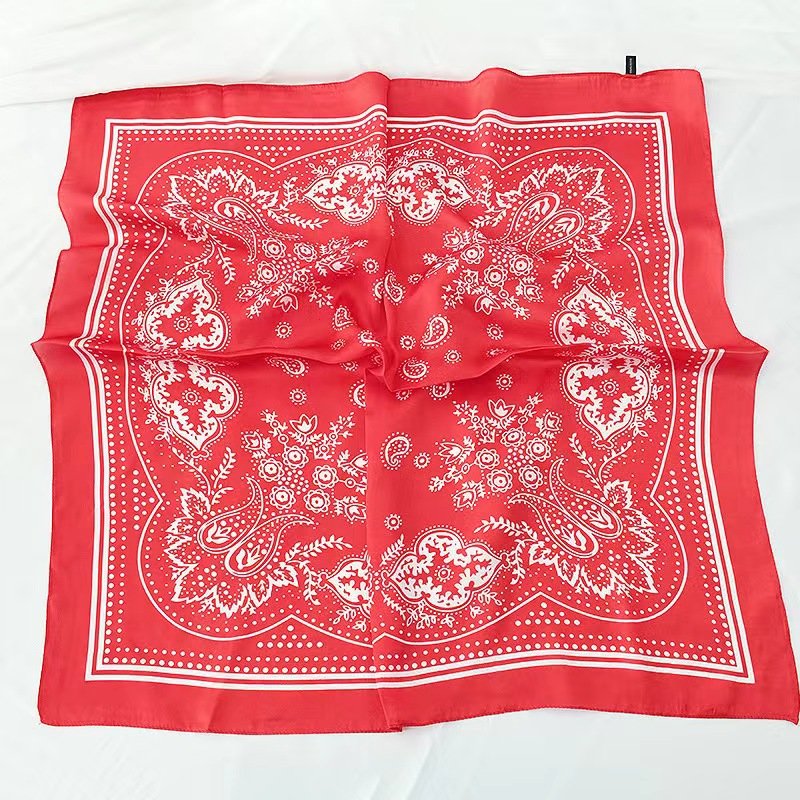 New stock 70cm Print multifunctional Bandana handkerchief sublimation square silk bandana scarf