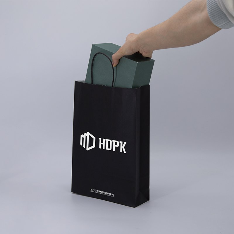 HDPK Fine Quality Custom Paper Bag Sac Kraft with Round Twisted Paper Handle Sacs en Papier in Any Size